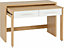 Seville 2 Drawer Slider Desk in White Gloss Light Oak Effect Veneer