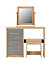 Seville 3 Drawer Dressing Table Set - Grey High Gloss/Light Oak Effect Veneer