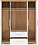 Seville 4 Door 2 Drawer Wardrobe White High Gloss and Light Oak Effect Veneer