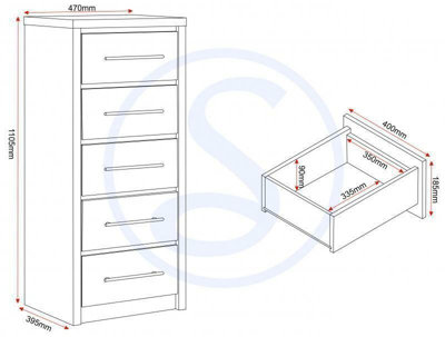 Seville 5 deals drawer chest