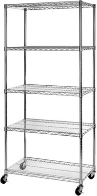 Seville 5 Tier Steel Shelving System with Wheels