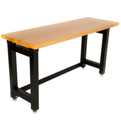 Seville Classics 72 inch Heavy Duty Workbench Timber Top Workshop