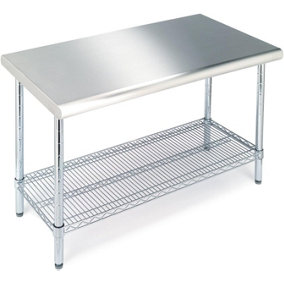 Seville Classics Commercial Stainless Steel Top Worktable