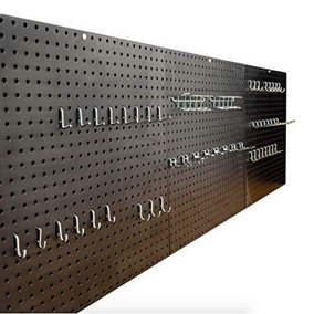 Seville Classics Garage Steel Peg Board 6ft, 1.83m and Peg Kit Commercial Quality Includes Wall Fixings