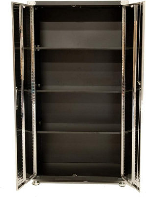 Seville Classics Garage Storage Cabinet 6x3 With Wheels 3 Adjustable Shelves