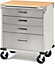 Seville Classics Granite 4 Drawer Rolling Cabinet with Hardwood Top