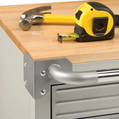 Seville Classics Granite 6 Drawer Rolling Cabinet with Hardwood Top - 5
