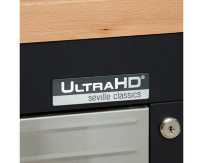 Seville Classics HD 4 Drawer Timber Top Tool Chest with Lockable Compartments