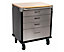 Seville Classics Ultra HD 4 Drawer Timber Top Mobile Roll Cabinet UHD20204E