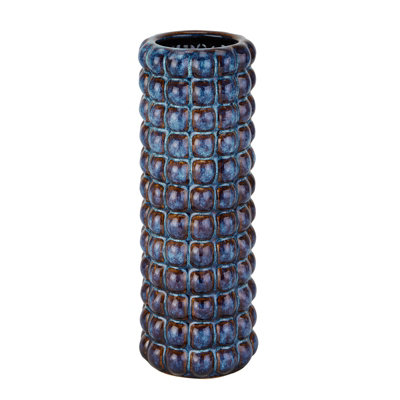 Seville Collection Bubble Vase - Ceramic - L12 x W12 x H32 cm - Indigo