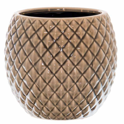 Seville Collection Diamond Planter - Ceramic - L19 x W19 x H20 cm - Grey