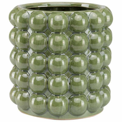 Seville Collection Large Bubble Planter - Ceramic - L20 x W20 x H20 cm - Olive