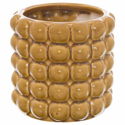 Seville Collection Large Bubble Vase - Ceramic - L20 x W20 x H20 cm - Ochre