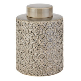 Seville Collection Large Marrakesh Urn - Ceramic - L20 x W20 x H27 cm - Grey