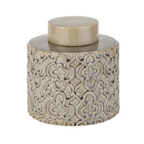 Seville Collection Marrakesh Urn - Ceramic - L20 x W20 x H20 cm - Grey