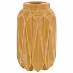 Seville Collection Vase - Ceramic - L17 x W17 x H27 cm - Ochre