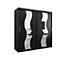 Seville Mirrored Sliding Door Wardrobe with Shelves and Hanging Rails in Black (H)2000mm (W)2000mm (D)620mm