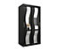 Seville Sliding Door Wardrobe with Mirrored Doors and Spacious Shelves in Black (H)2000mm (W)1000mm (D)620mm