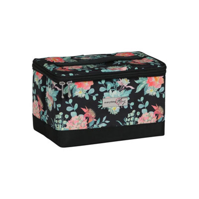 Sewing Case- Black Floral Design- Everything Mary EVM13204-1