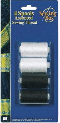 Sewing Thread Black/White 4 Pack