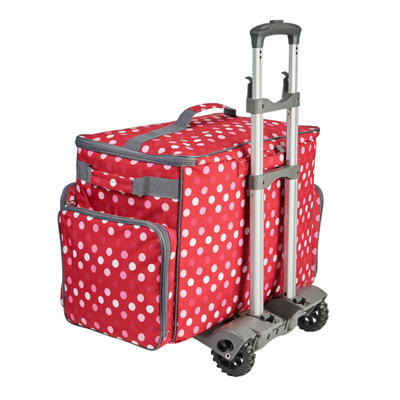 Sewing Trolley Red Dot Medium 47 x 35 x 23cm Sew Stylish PT750-RED-POLKA