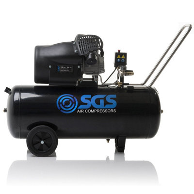 SGS 100 Litre Air Compressor - 13.8CFM 3.0HP with Twin Air Outlets ...