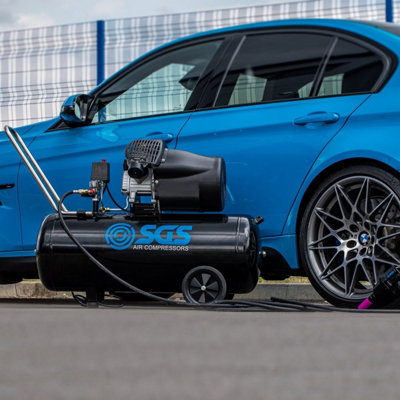 SGS 100 Litre Air Compressor - 13.8CFM 3.0HP with Twin Air Outlets ...