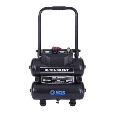 SGS 17L Air Compressor Low Noise 70dB Oil Free, Wheels Handle 1HP 5 ...