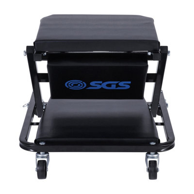 SGS 2-in-1 Car Creeper / Workshop Stool on Wheels Steel & Cushioned For ...