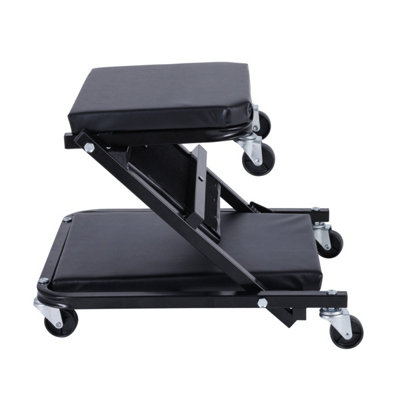 SGS 2-in-1 Car Creeper / Workshop Stool on Wheels Steel & Cushioned For ...