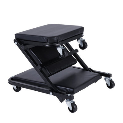 SGS 2-in-1 Car Creeper / Workshop Stool on Wheels Steel & Cushioned For ...