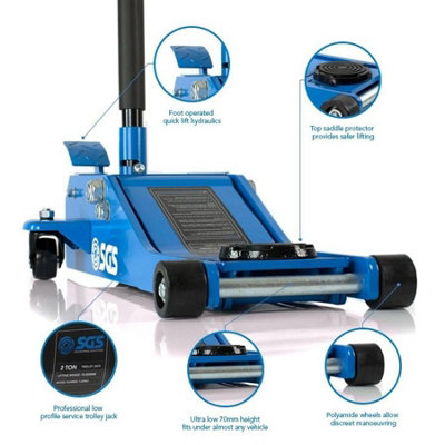 4 Ton Jack Hydraulic Jack Amazon Hydraulic Trolley Jack Car Jack, 2 Tonne Floor Jack Quick Lift, Tyre Repair Lifting Tool, W/Carrying Case, Lifting Range 135 To 320mm, Heavy Duty Pro Lift