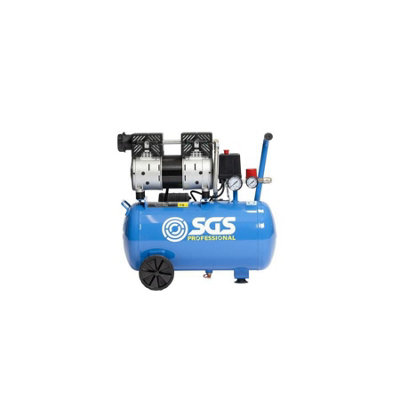 SGS 24L Air Compressor Pro Super Silent, 1HP 4.5CFM Low Noise w/ Wheels ...