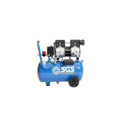 SGS 24L Air Compressor Pro Super Silent, 1HP 4.5CFM Low Noise w/ Wheels ...