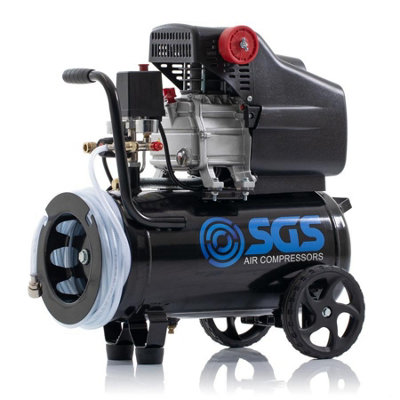 SGS 24L Air Compressor w/ Integrated Hose Reel & 5pc Air Tool Kit - 2 ...