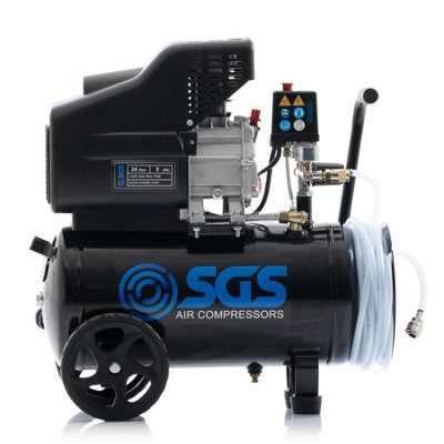 SGS 24L Air Compressor w/ Integrated Hose Reel & 5pc Air Tool Kit - 2 ...