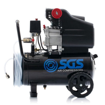 SGS 24L Air Compressor w/ Integrated Hose Reel & 5pc Air Tool Kit - 2 ...