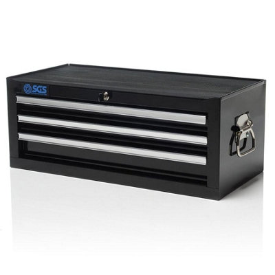SGS 26in Professional 3 Drawer Middle Tool Chest, Steel, Drawer Liners & Sliders