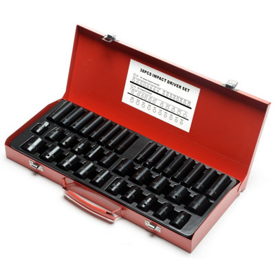 SGS 38 Pc Metric/Imperial Socket Set & Case, Standard/Deep Drive For ...