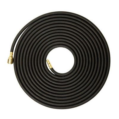 SGS 6mm Rubber Air Compressor Air Hose w/ Euro Quick Release Couplers - 10m Long