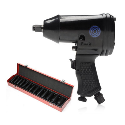 SGS Air Wrench 13pc Sockets, Powerful 250Ft-Lb/340Nm, 1/2in