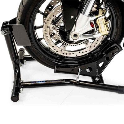 SGS Motorcycle Wheel Chock 500kg, Steel Pivot Cradle, Adjustable Wheel ...