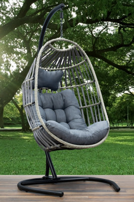 Outdoor NICESOULu00ae Swing Egg Chair With Stand Indoor Outdoor