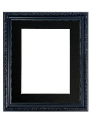 Shabby Chic Black Frame with Black Mount for Image Size 10 x 4 Inch