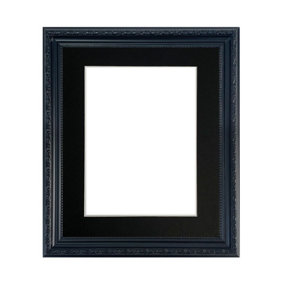 Shabby Chic Black Frame with Black Mount for Image Size 10 x 4 Inch