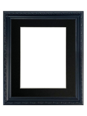Shabby Chic Black Frame with Black Mount for Image Size 16 x 12 Inch