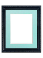 Shabby Chic Black Frame with Blue Mount for Image Size 12 x 10 Inch
