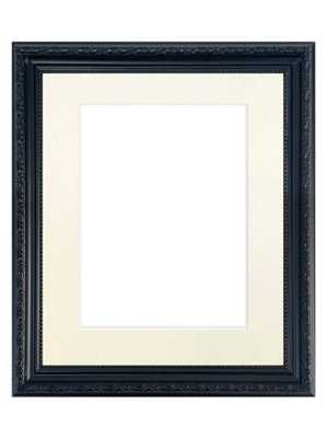 Shabby Chic Black Frame with Ivory Mount for Image Size 10 x 4 Inch