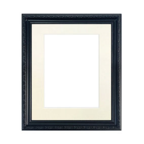 Shabby Chic Black Frame with Ivory Mount for Image Size A4