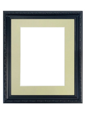 Shabby Chic Black Frame with Light Grey Mount for Image Size 10 x 6